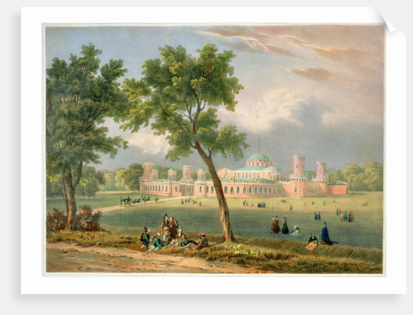 The Peter the Great Palace in Moscow, printed by Edouard Jean-Marie Hostein by V. Adam