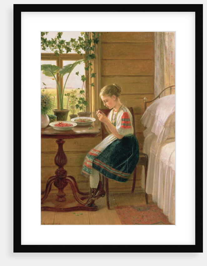 Girl Peeling Berries, 1880 by Nikolai Mikhailovich Bykovsky