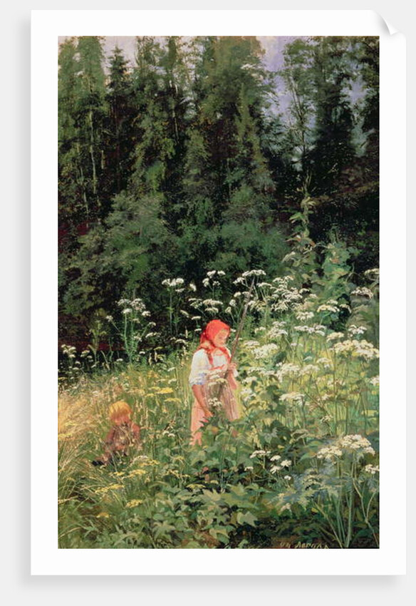 Girl among the wild flowers, 1880 by Olga Antonova Lagoda-Shishkina