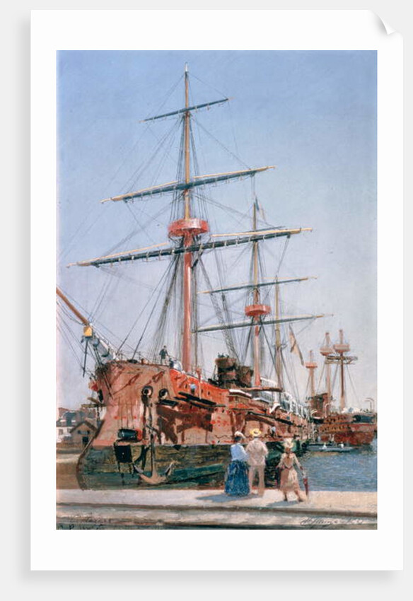 Building of the Battleship 'Admiral Kornilov' in Brittany, 1889 by Nikolai Nikolaevich Gritsenko