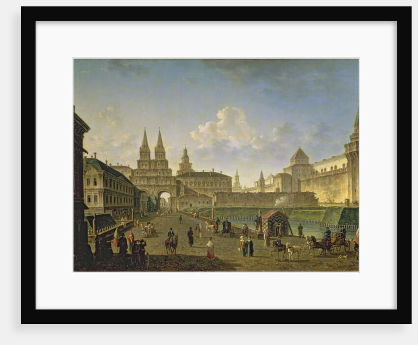 View of the Voskresensky and Nikolsky Gates and the Neglinny Bridge from Tverskay Street in Moscow, 1811 by Fedor Yakovlevich Alekseev