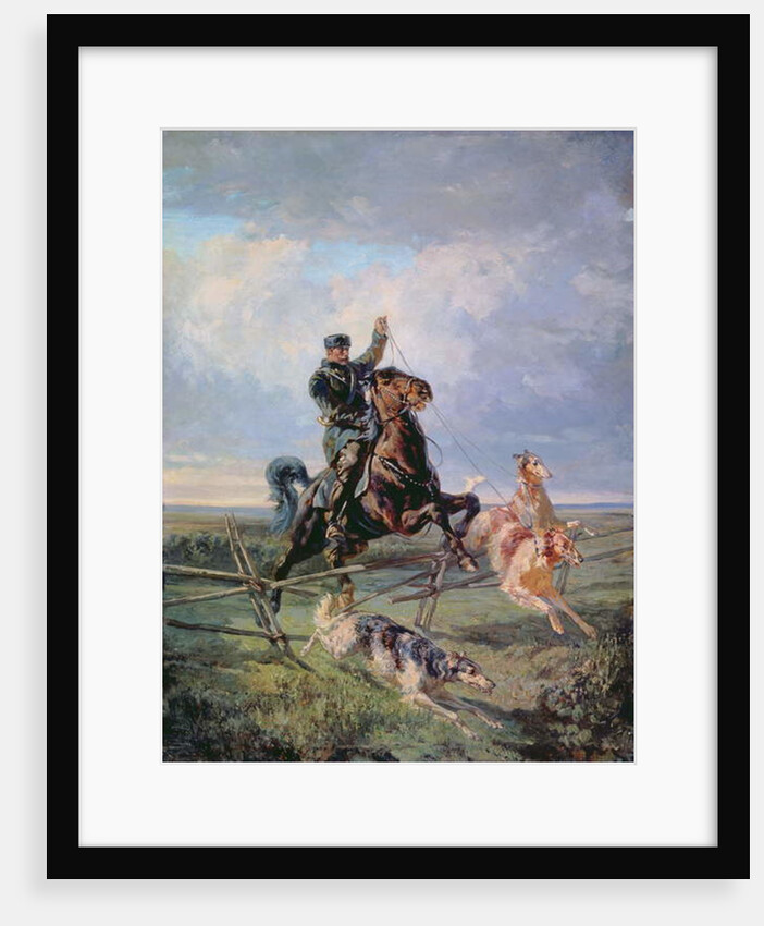 Huntsman with the Borzois, 1872 by Rudolph Frenz