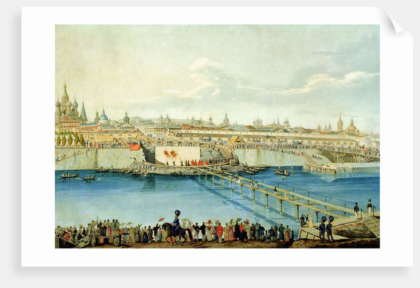 Laying of the Moskvoretsky Bridge in Moscow, 1830 by Charles de Hampeln