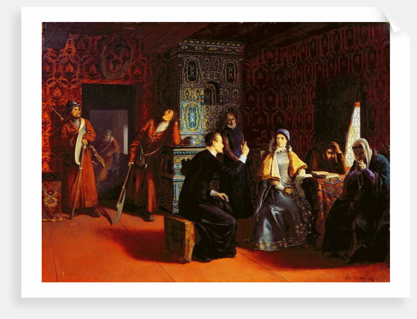 Marina Mniszech under Arrest with A Priest, 1883 by Mikhail Konstantinovich Klodt