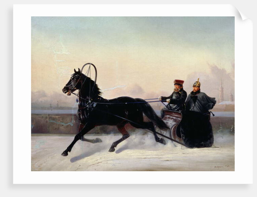 Emperor Nicholas I Driving in a Sleigh by Nikolai Egorevich Sverchkov