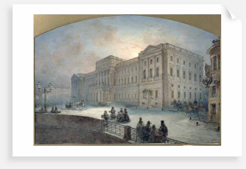 View of the Mariinsky Palace in Winter, 1863 by Vasili Semenovich Sadovnikov