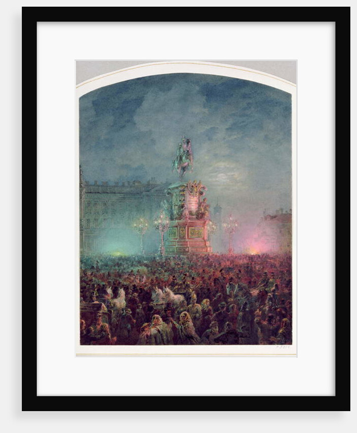 The Unveiling of the Nicholas I Memorial in St. Petersburg, 1857 by Vasili Semenovich Sadovnikov