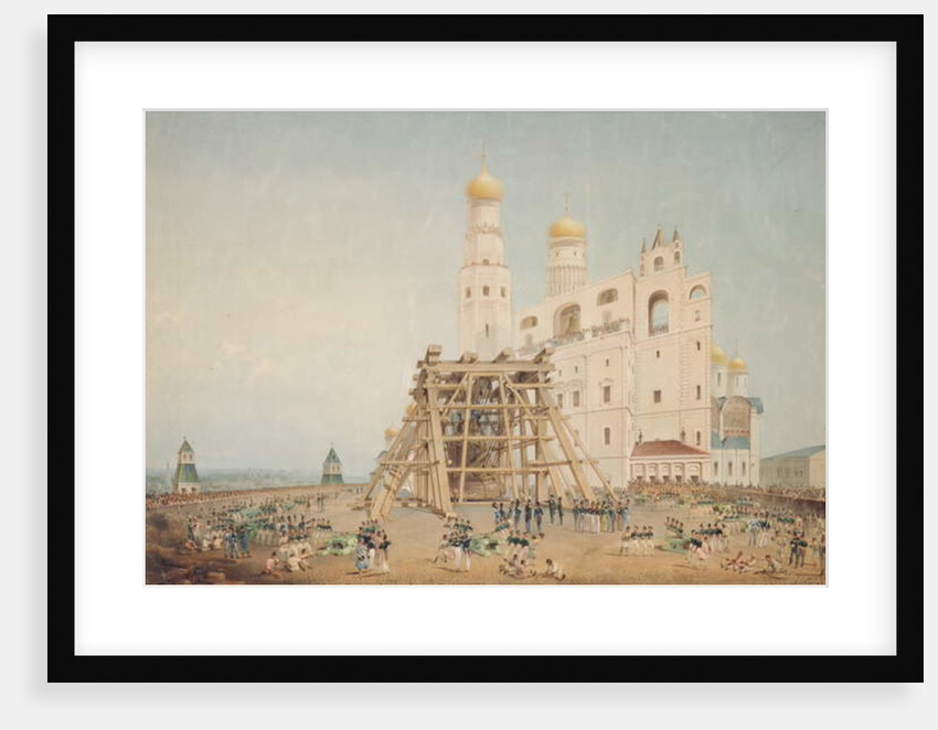 Raising of the Tsar-bell in the Moscow Kremlin in 1836, 1839 by Vasili Semenovich Sadovnikov