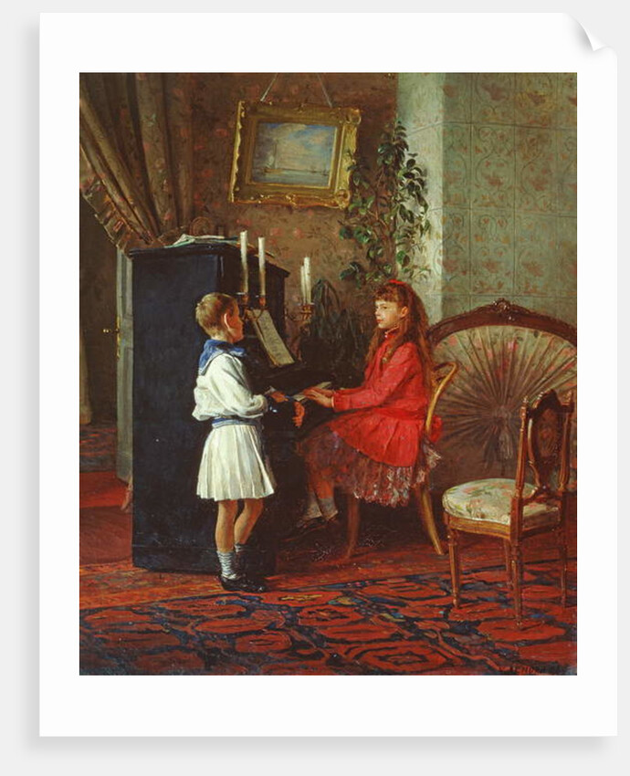 Children at the Piano, 1886 by Kirill Vikentevich Lemokh