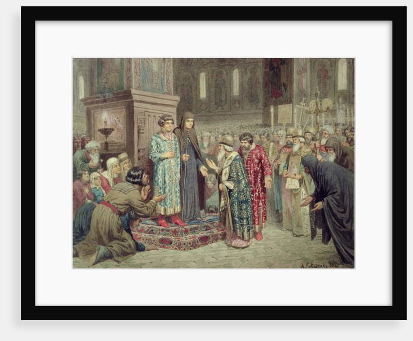 Council calling Michael F. Romanov to the Reign, 1880 by Aleksei Danilovich Kivshenko