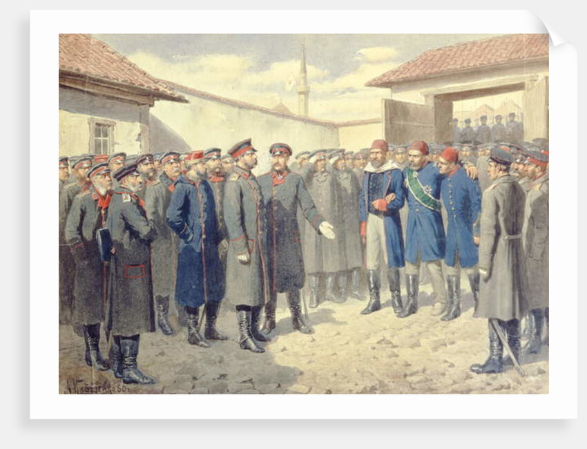 The Fall of Plevna, The Wounded Osman-Pashah before Alexander II, 1880 by Aleksei Danilovich Kivshenko