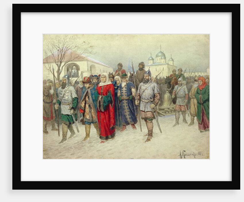Joining of Great Novgorod, Novgorodians Departing to Moscow, 1880 by Aleksei Danilovich Kivshenko