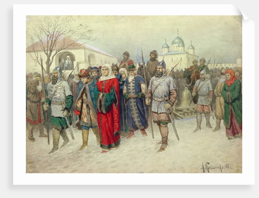 Joining of Great Novgorod, Novgorodians Departing to Moscow, 1880 by Aleksei Danilovich Kivshenko