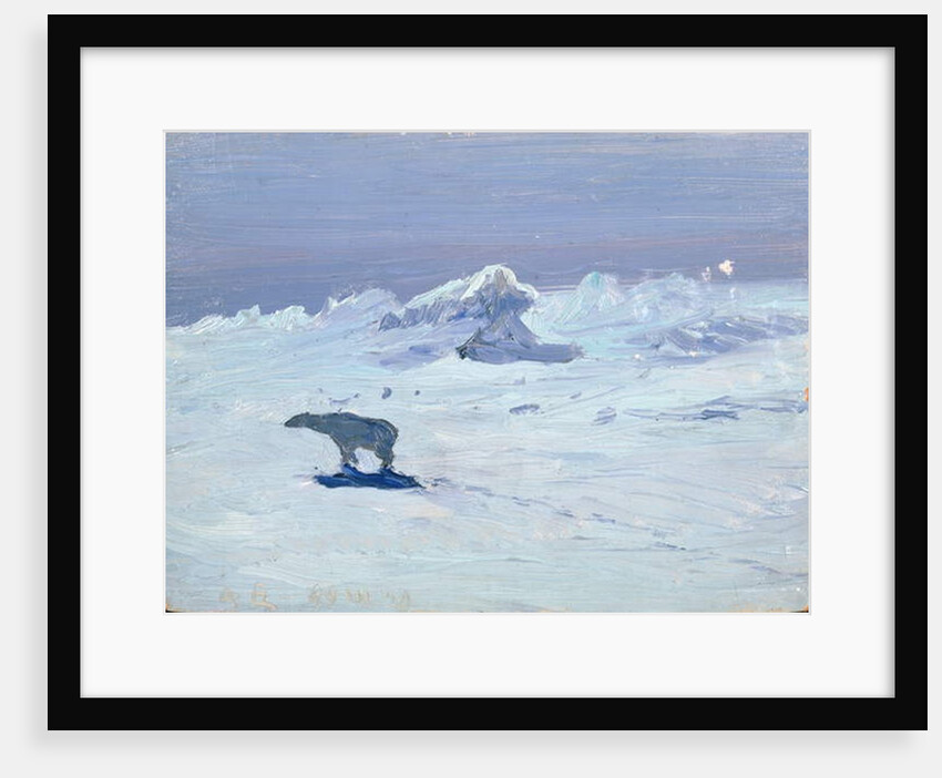 A Polar Bear Hunting in Moonlit Night, 1899 by Aleksandr Alekseevich Borisov