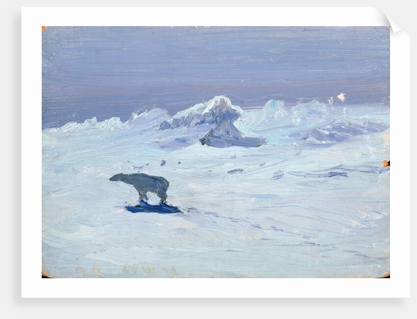 A Polar Bear Hunting in Moonlit Night, 1899 by Aleksandr Alekseevich Borisov