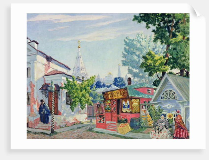 Stage design for the Ostrovsky's play 'The easy money', 1917 by Boris Mikhailovich Kustodiev