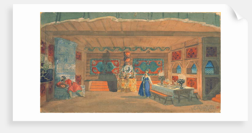 Stage design for Rimsky-Korsakov's opera the 'The Tsar's bride', 1920 by Boris Mikhailovich Kustodiev