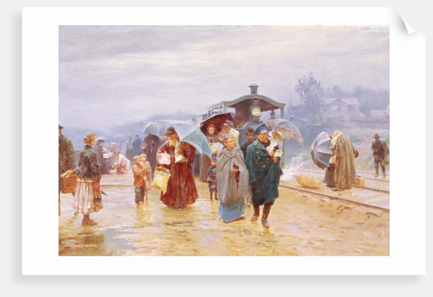 The Train has arrived, 1894 by Nikolaj Alekseevich Kasatkin