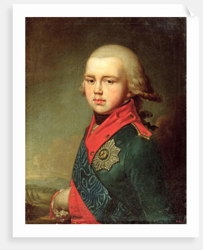 Portrait of Grand Duke Konstantin Pavlovich 1795 by Vladimir Lukich Borovikovsky
