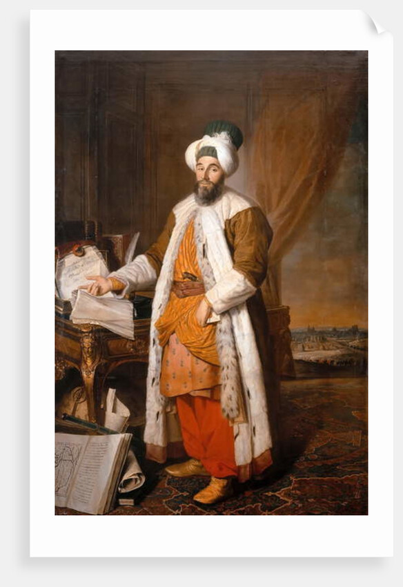 Portrait of Mehemet Said Pacha, Bey of Rumelia, Ambassador of the Ottoman Sultan Mahmoud I at Versailles, 1742 by Jacques Andre Joseph Camelot Aved
