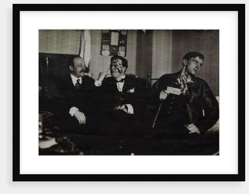 Vladimir Mayakovsky with David Burlyuk and Andrei Shemshurin, 1914, Moscow by Russian Photographer