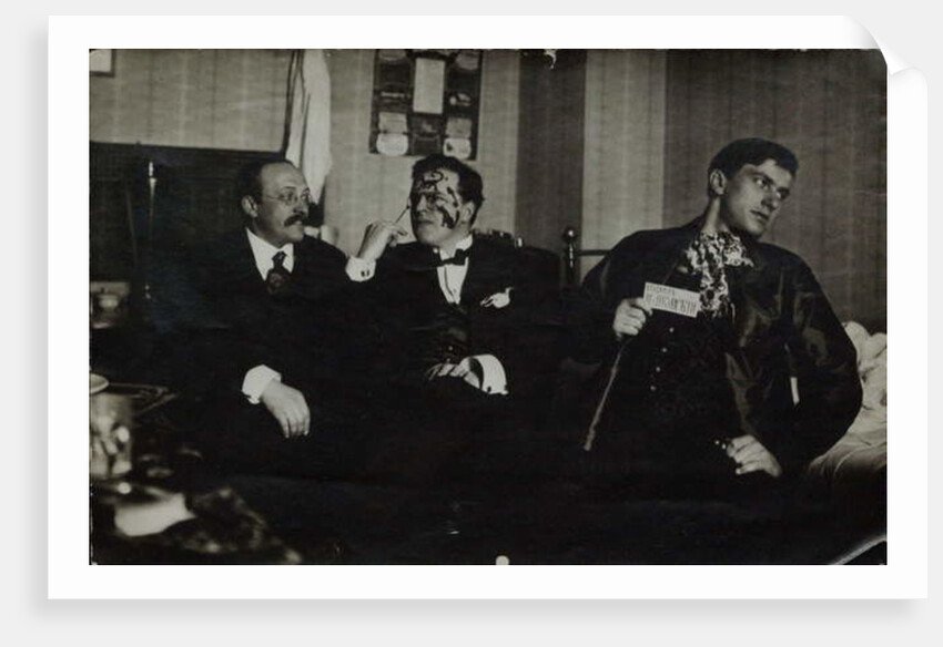 Vladimir Mayakovsky with David Burlyuk and Andrei Shemshurin, 1914, Moscow by Russian Photographer