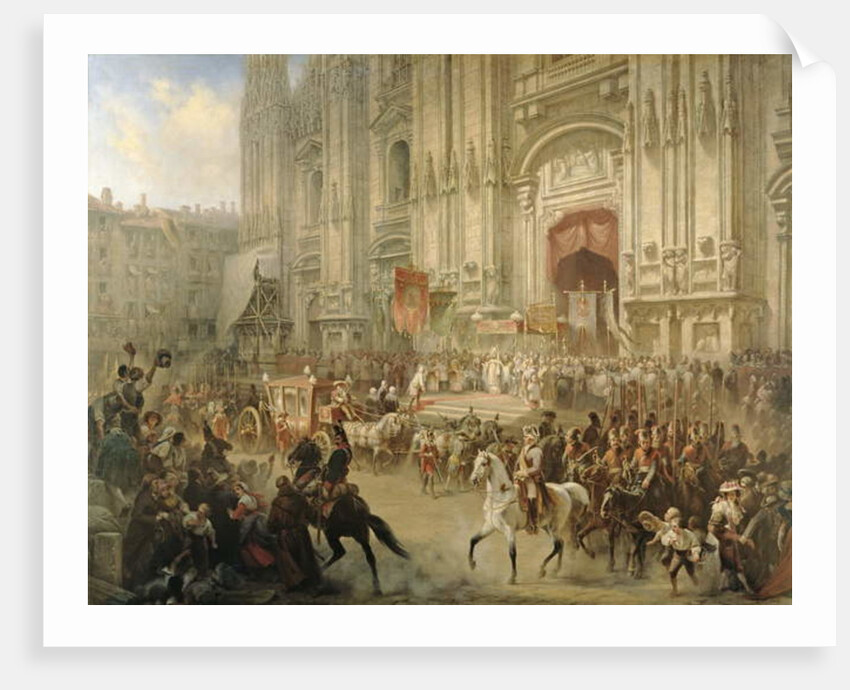 Ceremonial reception of Field-marshal Alexander Suvorov in Milan in April 1799, c.1850 by Adolf Jossifowitsch Charlemagne