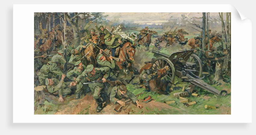 The Russian Cavalry Charging the German Artillery in 1915 by Nikolay Yakovlevich Borisov