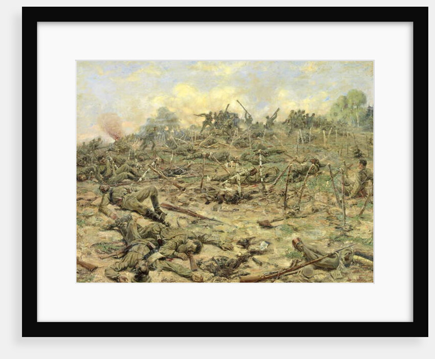 The Russian Infantry Attacking the German Entrenchments, 1918 by Pyotr Pavlovich Karyagin