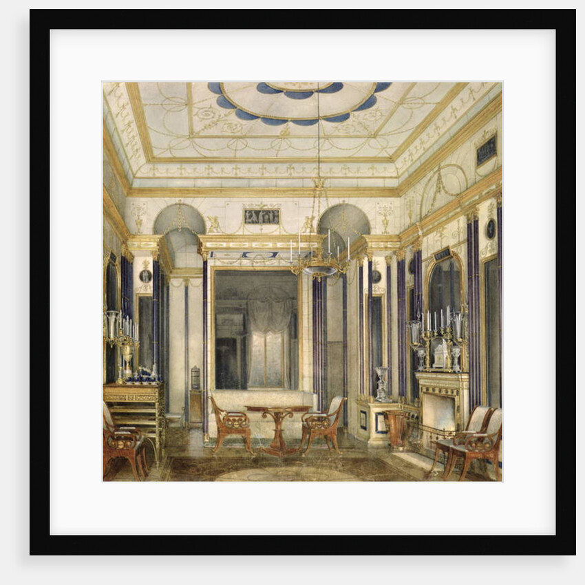 The Drawing Room of the Empress Maria Alexandrovna in the Great Palais in Tsarskoye Selo by Eduard Hau