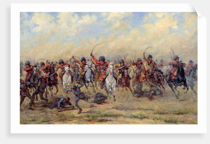 Attack of the 'Savage Division' on the Austrian Infantry, 1916-17 by Viktor Viketyevich Masurovsky