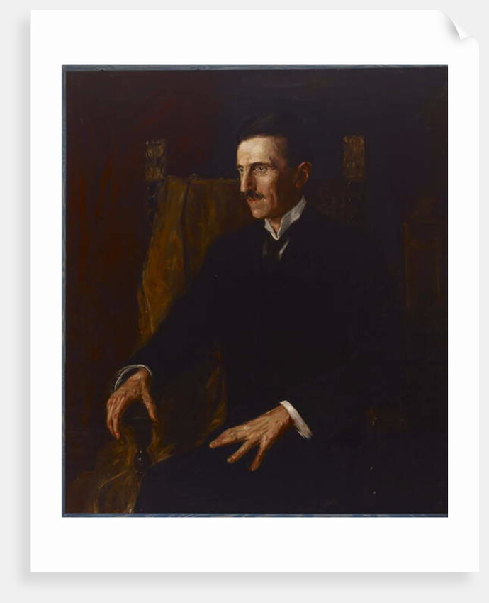 Blue Portrait of Nikola Tesla, 1916 by Vilma Lwoff-Parlaghy