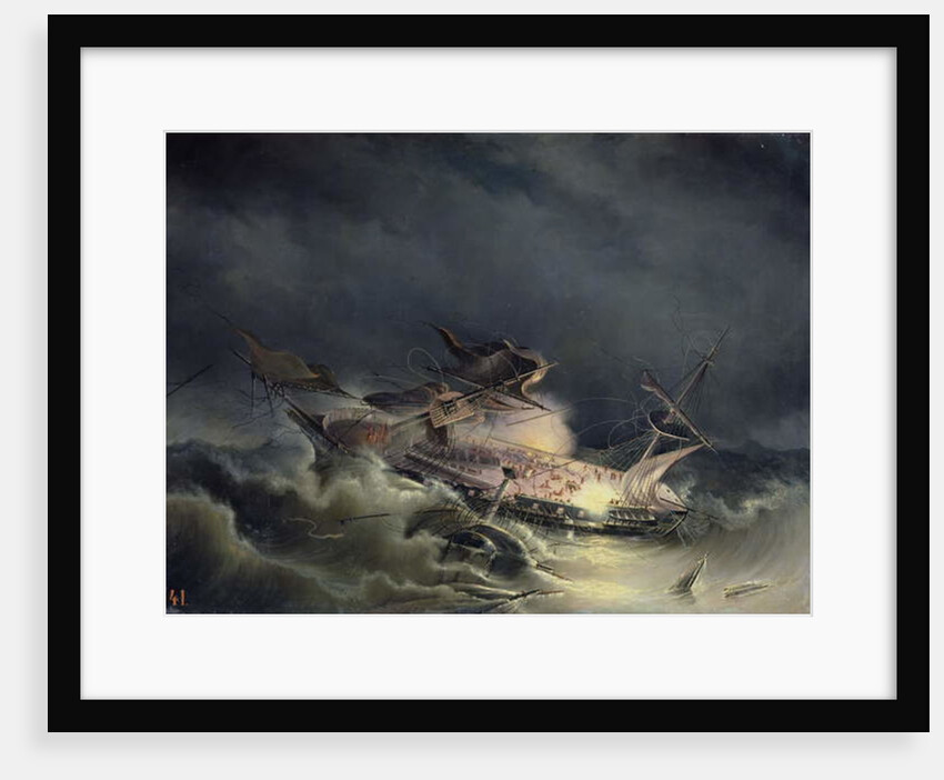 The disaster of the Liner Ingermanland at Shagerrake near Norway on the 30th August 1842, 1843 by Konstantin Vassilyevich Krugovikhin