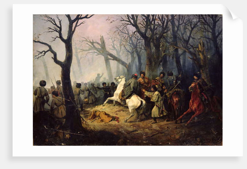 The Death of General Sleptsov in the Caucasus, 10th December, 1851 by Vasili Nikolayevich Maxutov