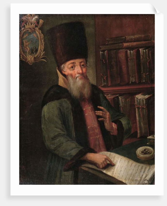 Portrait of Afanasy Lavrentievich Ordin-Naschokin with the Truce of Andrusovo by School Russian