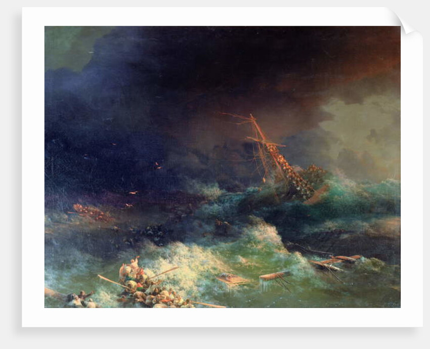 The Disaster of the Liner Ingermanland at Skagerrake near Norway on August 30th, 1842 by Ivan Konstantinovich Aivazovsky