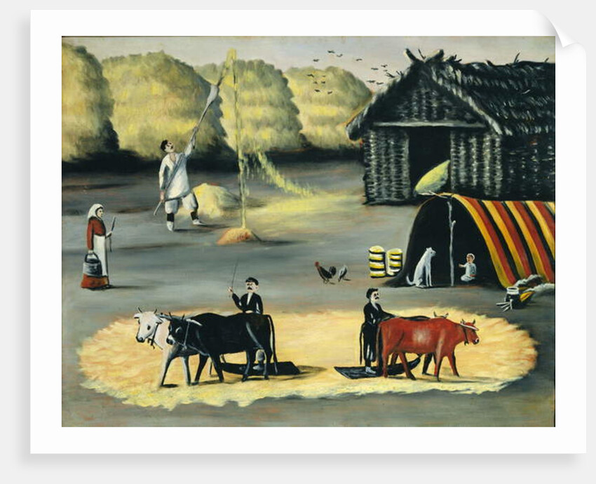 Threshing the floor in a Georgian country village, 1915 by Niko Pirosmani