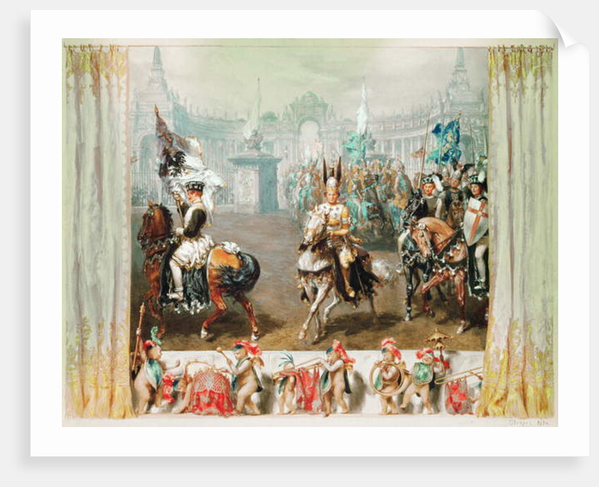 Knight tournament, 1854 by Adolph Friedrich Erdmann von Menzel
