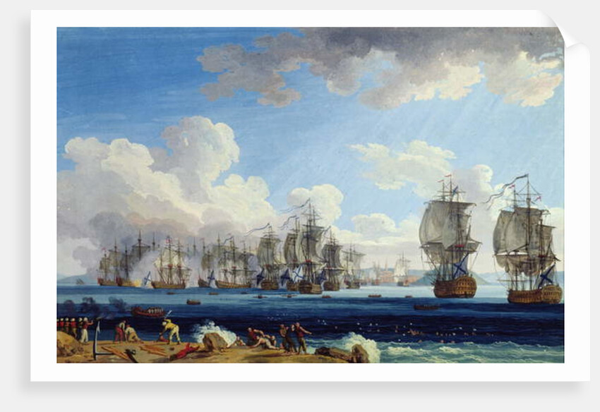 The Battle of Chesma on the 5th July 1770 by Jacob-Philippe Hackert