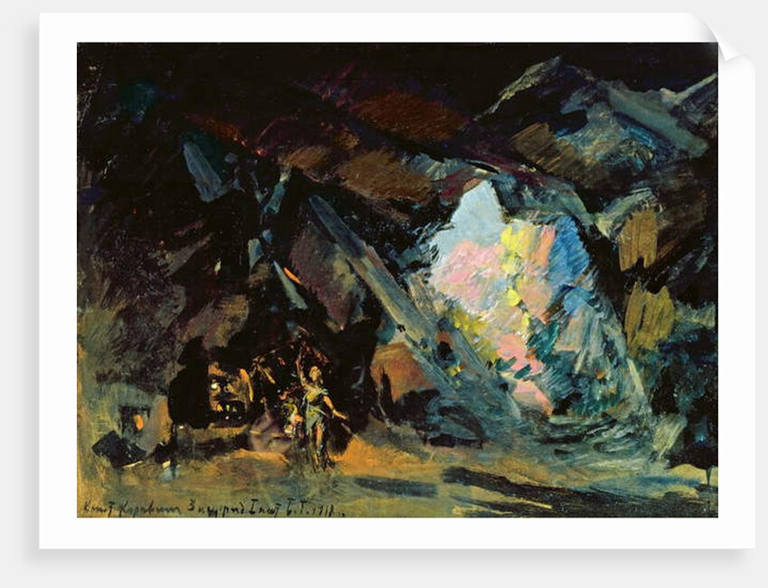 Stage design for the opera 'Siegfried' by R. Wagner, 1918 by Konstantin Alekseevich Korovin