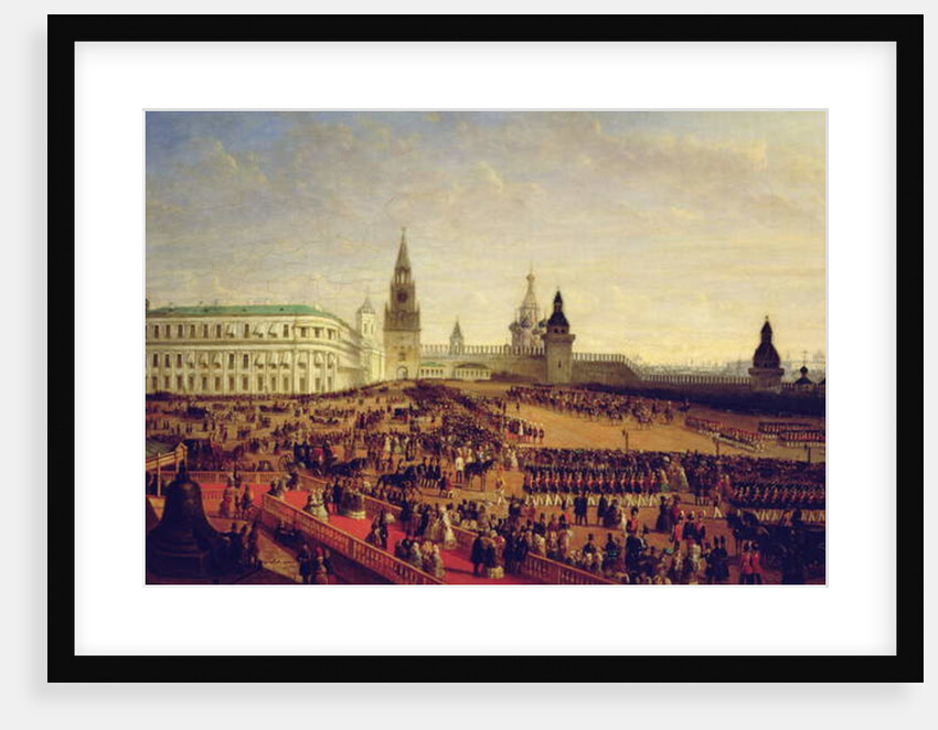 Military parade during the Coronation of Alexander II in the Moscow Kremlin on the 18th February 1855, 1856 by Gustav Schwarz