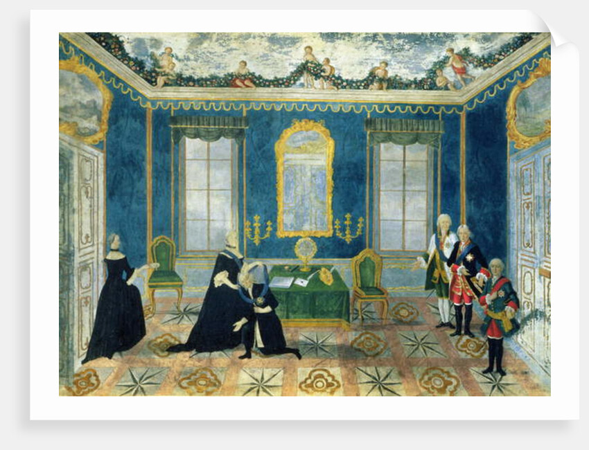 Catherine II recalling Chancellor Alexey Bestuzhev-Ryumin to Court by School Russian