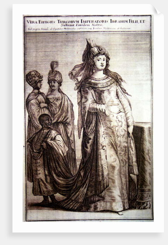 Kosem Sultan with servants, 1647 by Ottoman School