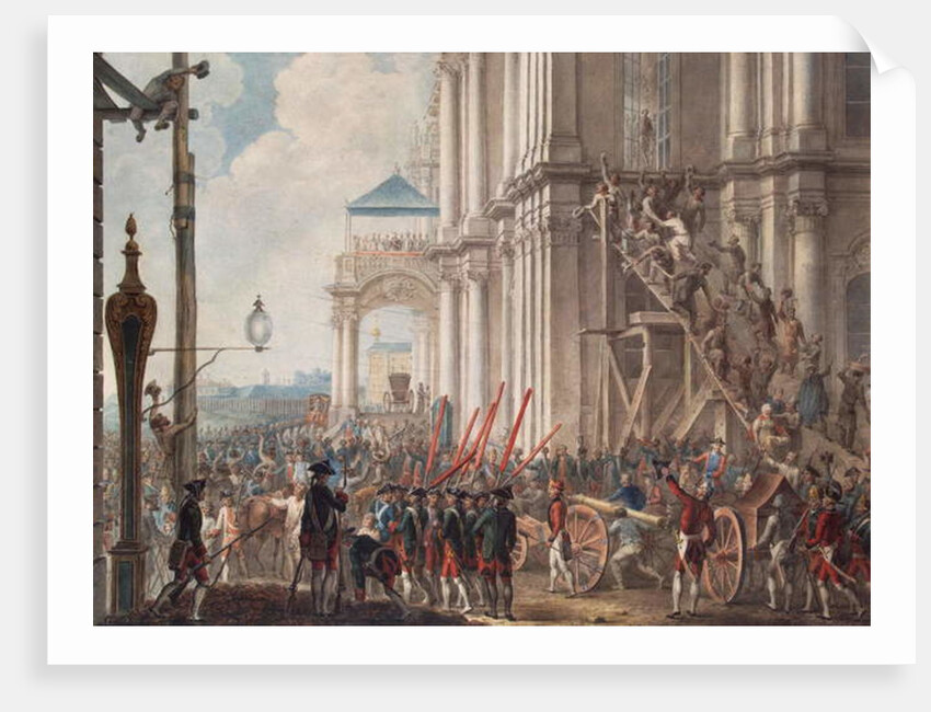 Catherine II on the Balcony of the Winter Palace, greeted by Guards and People on the Day of the Palace Revolution, 28th June, 1762 by I.K (after) Kaestner