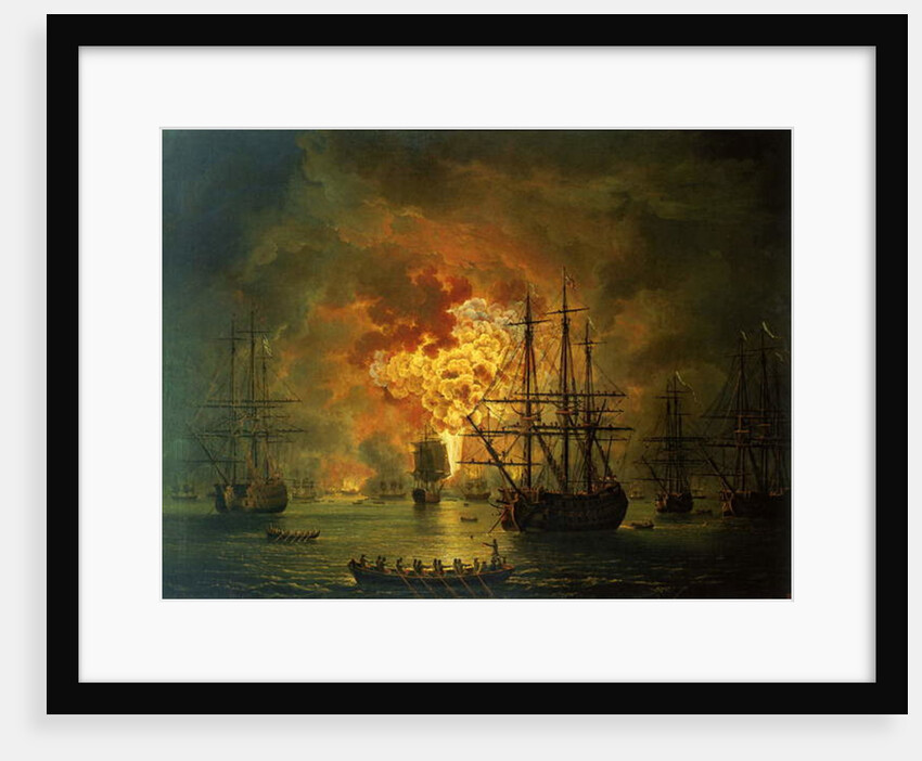 The Destruction of the Turkish Fleet at the Bay of Chesma, 1772 by Jacob-Philippe Hackert