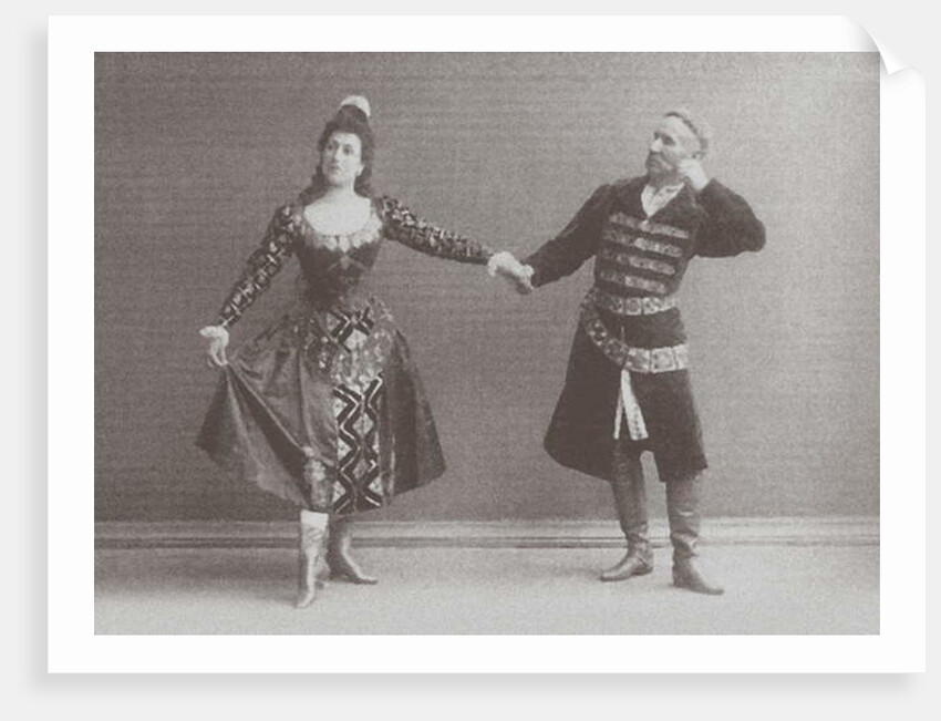 Julia and Felix Kschessinsky in the mazurka in the original Ivanov/Petipa 'Swan Lake', 1895 by Russian Photographer