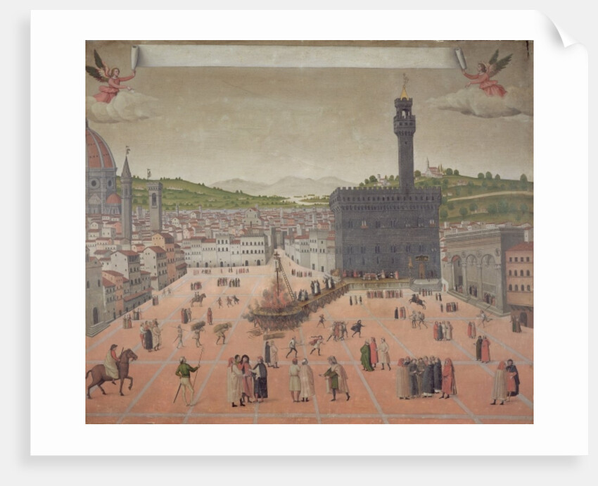 Savonarola Being Burnt at the Stake, Piazza della Signoria, Florence by Italian School