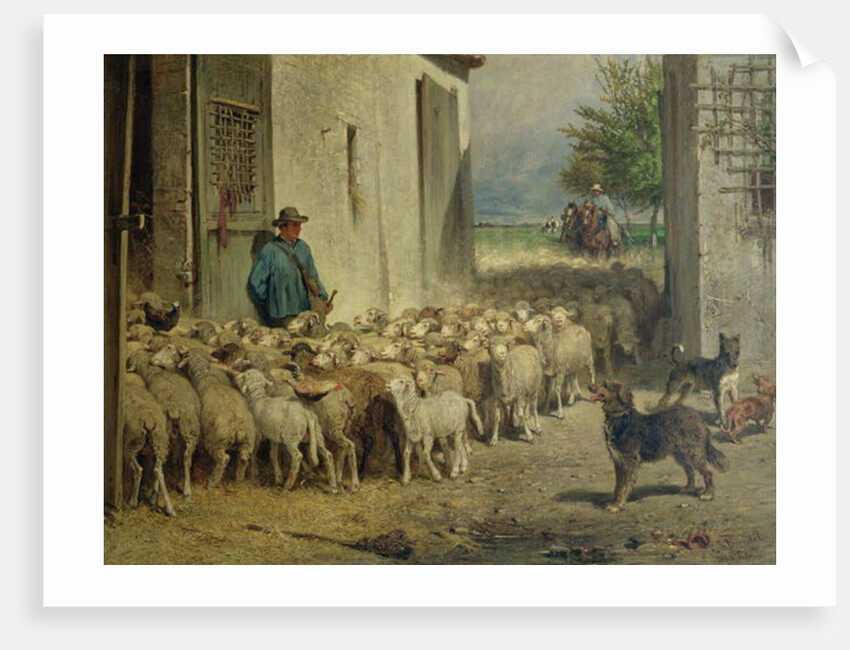 Return to the Sheepfold, 1860 by Albert Heinrich Brendel