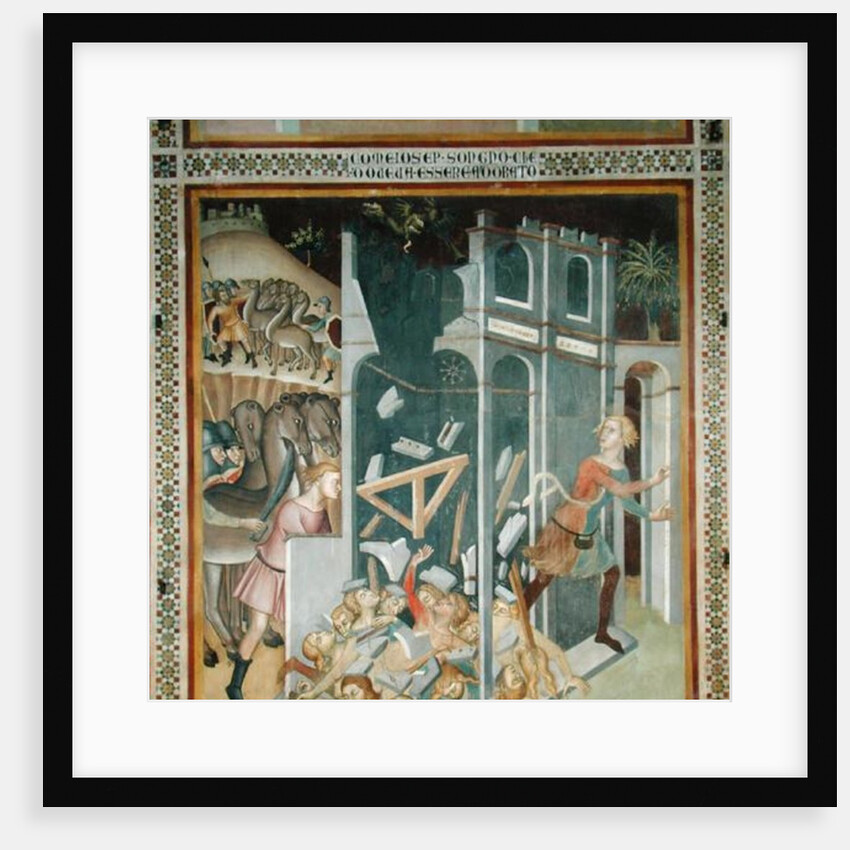 The Destruction of the House of Job and the Theft of his Herd by the Sabians, 1356-67 by also Manfredi de Battilori Bartolo di Fredi