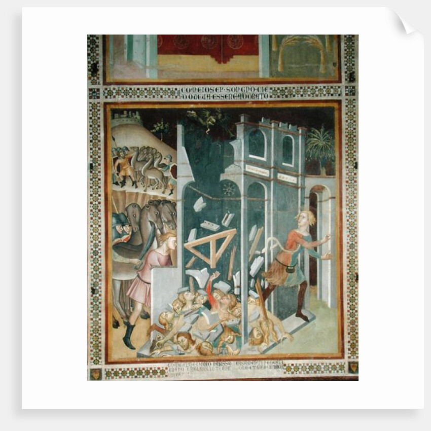 The Destruction of the House of Job and the Theft of his Herd by the Sabians, 1356-67 by also Manfredi de Battilori Bartolo di Fredi